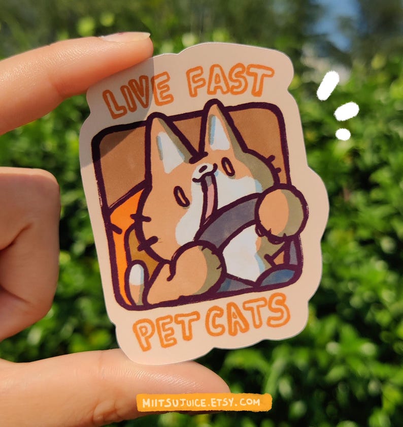 Live Fast Stickers Set - Set of 3 Cute Kawaii Animal Stickers, Gift ...
