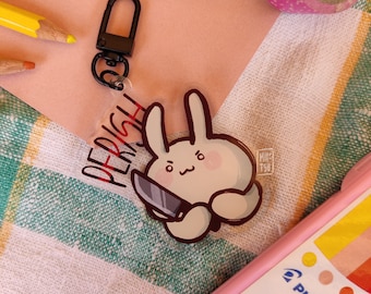 ペリッシュバニーアクリルキーホルダー - かわいいアクリル両面キーホルダー、バニー愛好家への素晴らしいギフトアイデア、かわいいアクセサリーチャーム