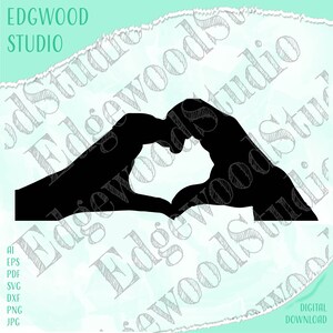 Mains, Coeur, Amour, Téléchargement numérique, Cricut, Silhouette, Fichiers coupés, Images vectorielles, Ai, Esp, Pdf, SVG, Dxf, PNG, JPG