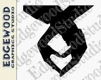 Silueta de manos y corazón: Imagen vectorial de pareja enamorada (descarga digital)