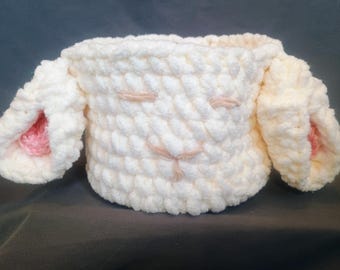 Crocheted Sheep Basket