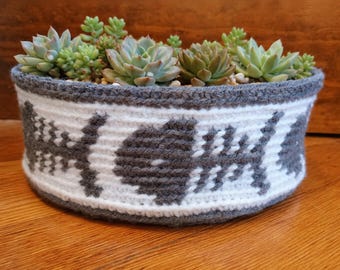Gray Fish Skeleton Basket