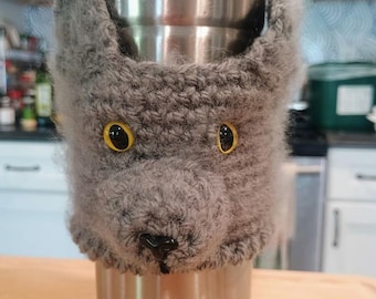 Gray Cat Cup Cozy