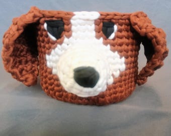 Brown and White Dog Basket