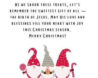 Ministering Note card for Christmas goodies