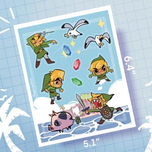 Toonlink klistermärkesark - Windwaker