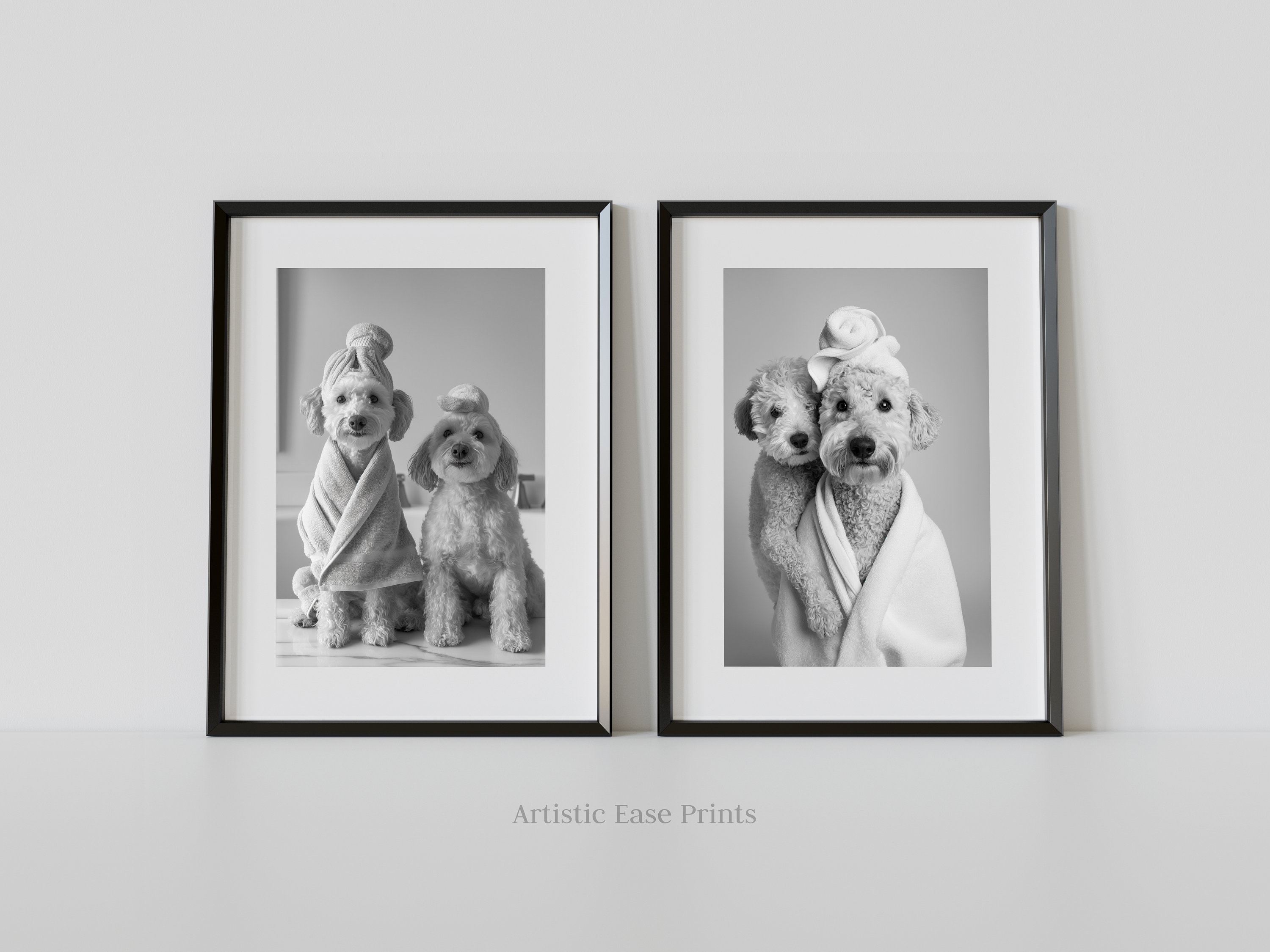 Maltipoo Umbrella - Black & White Semi Auto Maltipoo Umbrella - Black & White Semi Auto
