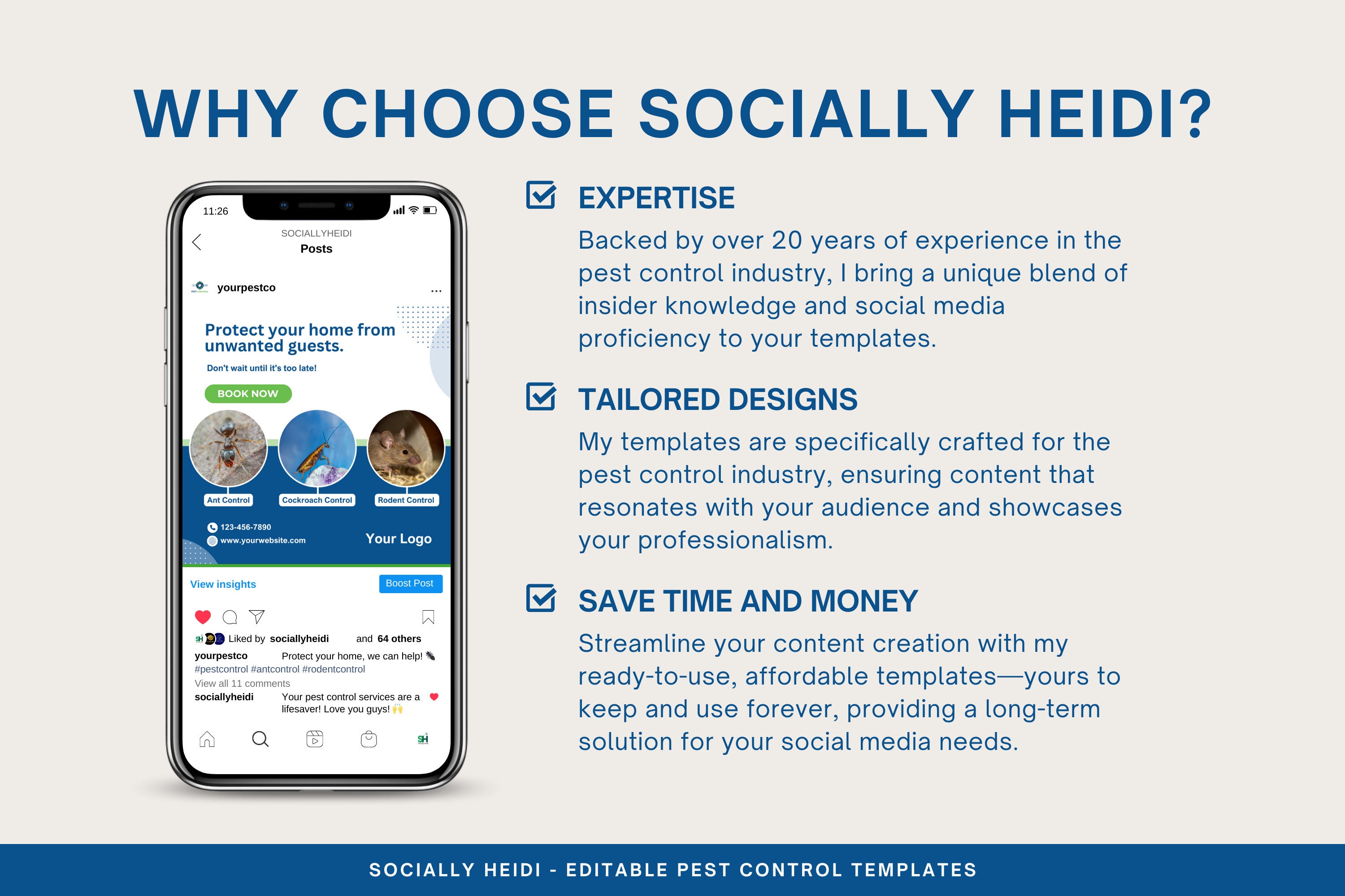 Pest Control Post Examples 30 Pest Control Year-round Social Media Posts, Canva Templates for Pest ...