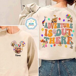 Personalized Disney Pixar Up Adventure Is Out There shirt, Carl and Ellie shirts, Mickey Eras Pixar Up Characters, Disney Family shirts