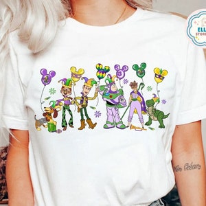 Disney Pixar Toy Story Mardi Gras Shirt, Buzz Lightyear Woody Jessie Rex, Disney Family Fat Tuesday New Orleans Shirt, Disney Fleur De Lis