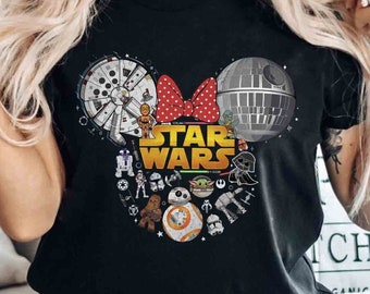 Mickey Minnie Ears Disney Star Wars Shirt, Galaxy's Edge Star Wars Family Matching, Disney Couple Shirt, Star Wars Birthday Party Outfits