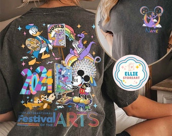 Two-sided Personalized Epcot International Festival of the Arts 2024 shirt, Mickey & friends Figment shirts, Epcot center Artist shirts