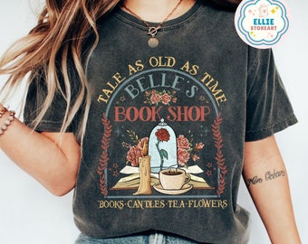 Vintage Retro Tale as old as time Belle's Book shop shirt, Disney Princess Tee, Gift for book lover, WDW Disneyland trip shirts