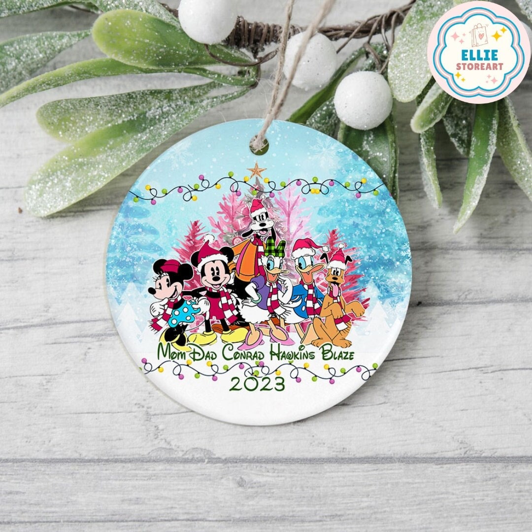 Personalized Mickey and Friends Disney Family Christmas Ornament 2023