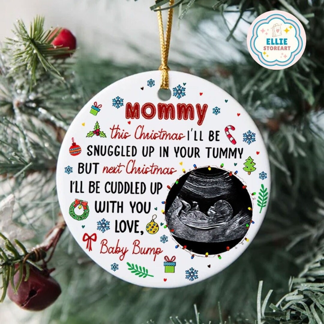 Personalized Photo Baby Bump Christmas Ornament Custom Etsy