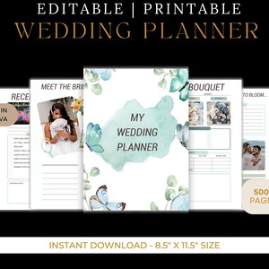 Wedding Planning Book | Printable Wedding Planner | Canva Wedding Planner Template Bundle | Wedding Itinerary | Wedding Planning Checklist