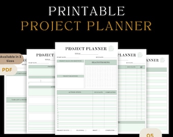 Utskrivbar projektplanerare, projektspårare, produktivitetsplanerare, uppgiftsspårare, projektplanering, projektorganisatör, studentplanerare