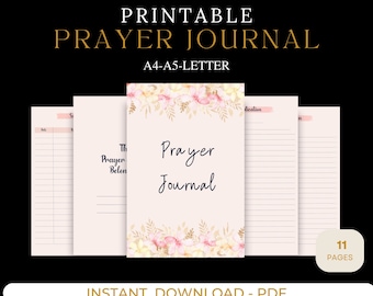 Prayer Journal | Bible Study, Gratitude, Devotional Planner (PDF)