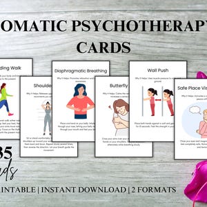 Somatic Coping Skills Therapy Cards, Nervous System Regulation Tools, Emotional Regulation Flashcards, PTSD & Trauma Support Deck Printable