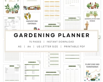 Gartenplaner, Gartentagebuch, Checkliste, Gartenkalender, Pflanzenkalender, Pflanzenkalender, Gartenmappe, Gartenplaner