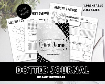 Planer Dot Grid do druku, szablon dziennika bez daty (PDF)