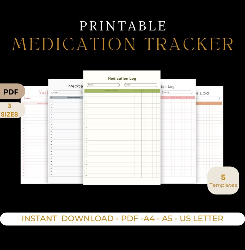 Medication Track Prescription Tracker, Medication Tracker, Supplement Tracker, Medicine ...