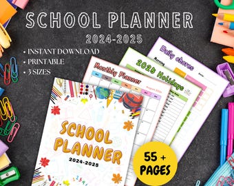 Printable Student Planner Bundle, Academic Study Planner (PDF)