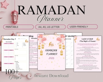 Ramadan Printable Planner, Prayer Log, Quran Tracker (Digital Download)