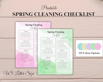 Spring Cleaning Checklist Printable, Deep Cleaning Planner, Household Chores List, Cleaning Schedule Template