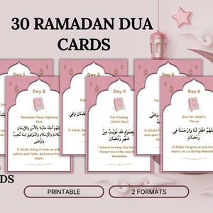 30 afdrukbare Ramadan Dua-kaarten, flashcards islamitisch gebed, Ramadan Decor, Ramadan-gebedskaarten, Dua-flashcards, islamitische printables