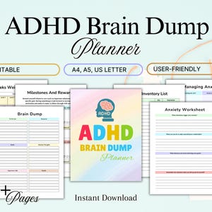ADHD Brain Dump Template, Daily Planner, Productivity Organizer, Printable Priority Matrix, Thoughts Organizer, Work & Focus Planner
