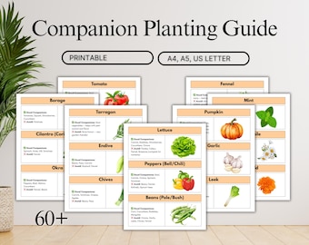 Companion Planting Guide Printable, Plant Pairing Cards, Garden Planner, Vegetable Garden Companion Chart, Garden Organizer, Garden Planning