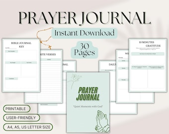 Printable Prayer Journal | Bible Study, Gratitude (PDF)