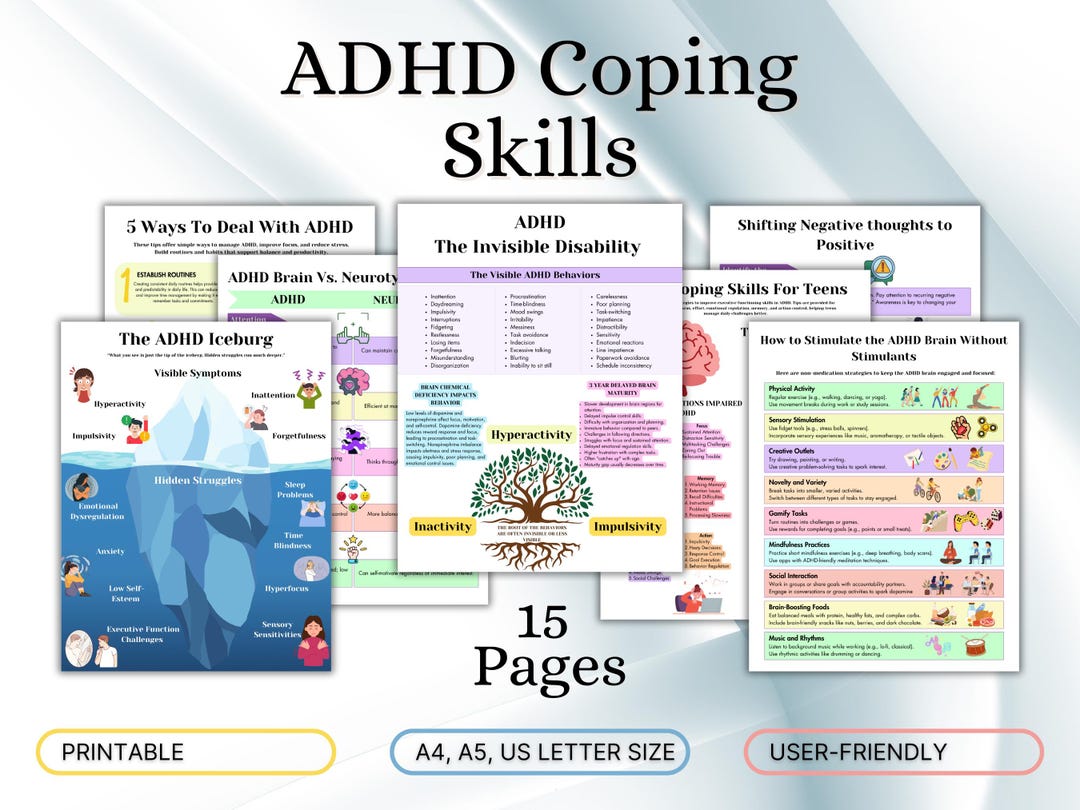 ADHD Executive Functioning and Coping Skills Journal, Teens Mental ...