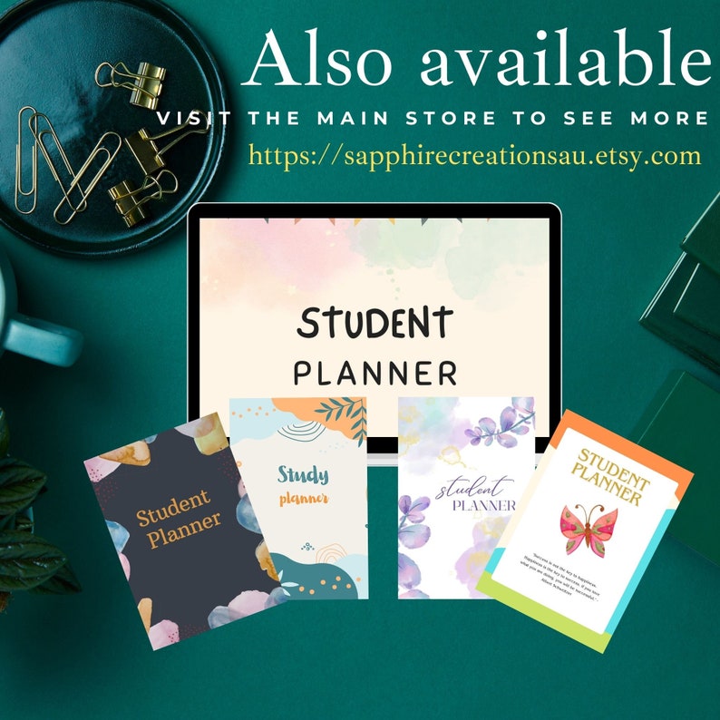 Printable Planner, Printable Student Planner Bundle, Study Planner ...