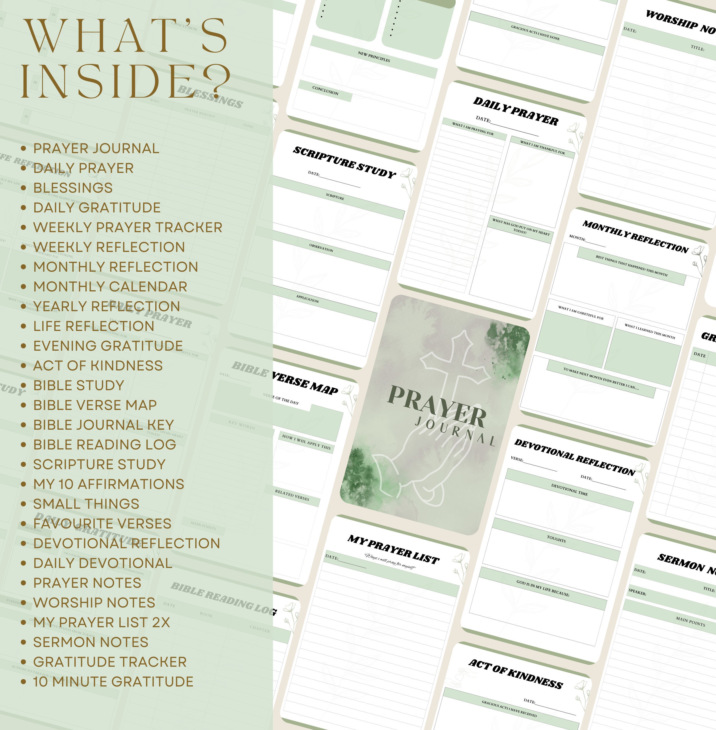 Prayer Journal | Bible Study | Gratitude Journal | Digital Download PDF ...