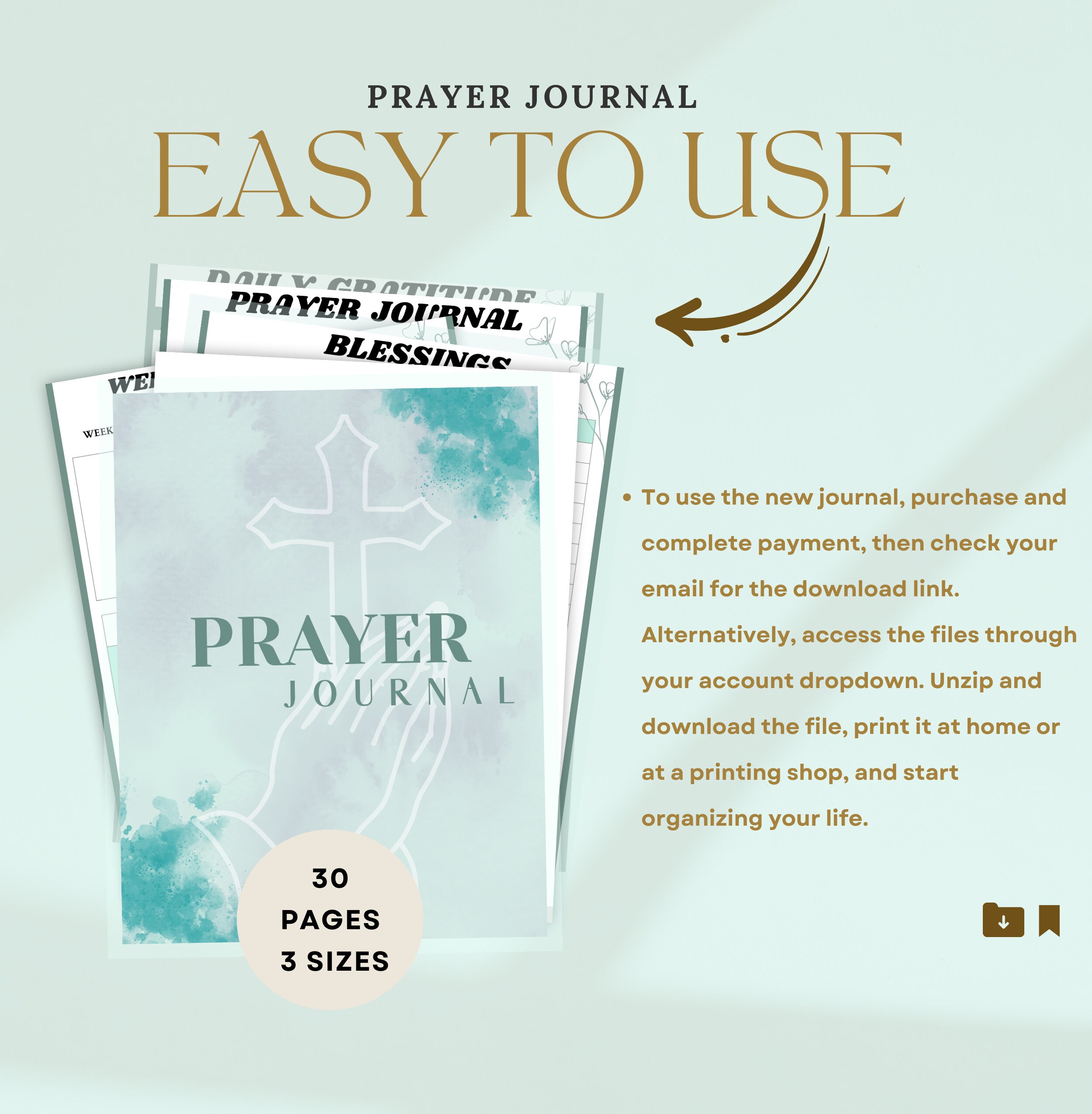 Prayer Journal | Bible Study | Gratitude Journal | Digital Planner ...