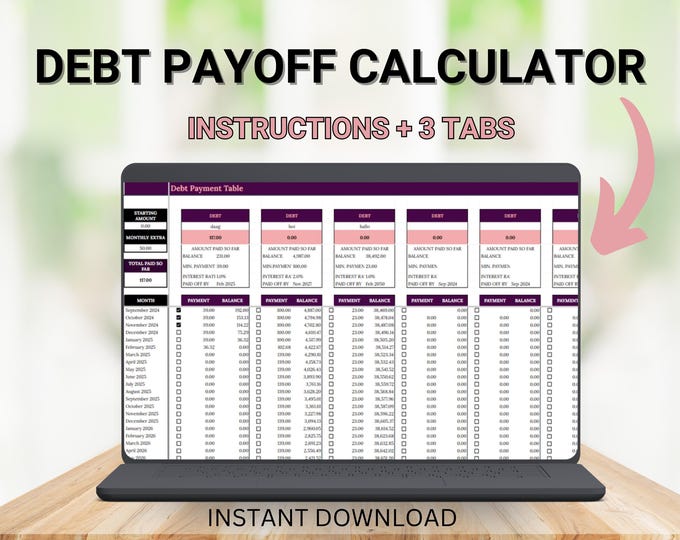 Debt Payoff Tracker Spreadsheet Designed for Dave Ramsey's Debt