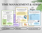 ADHD Time Management Worksheets | Printable Time Blocking Planner | Therapy & Counselling Resource | A4, A5, US Letter PDF