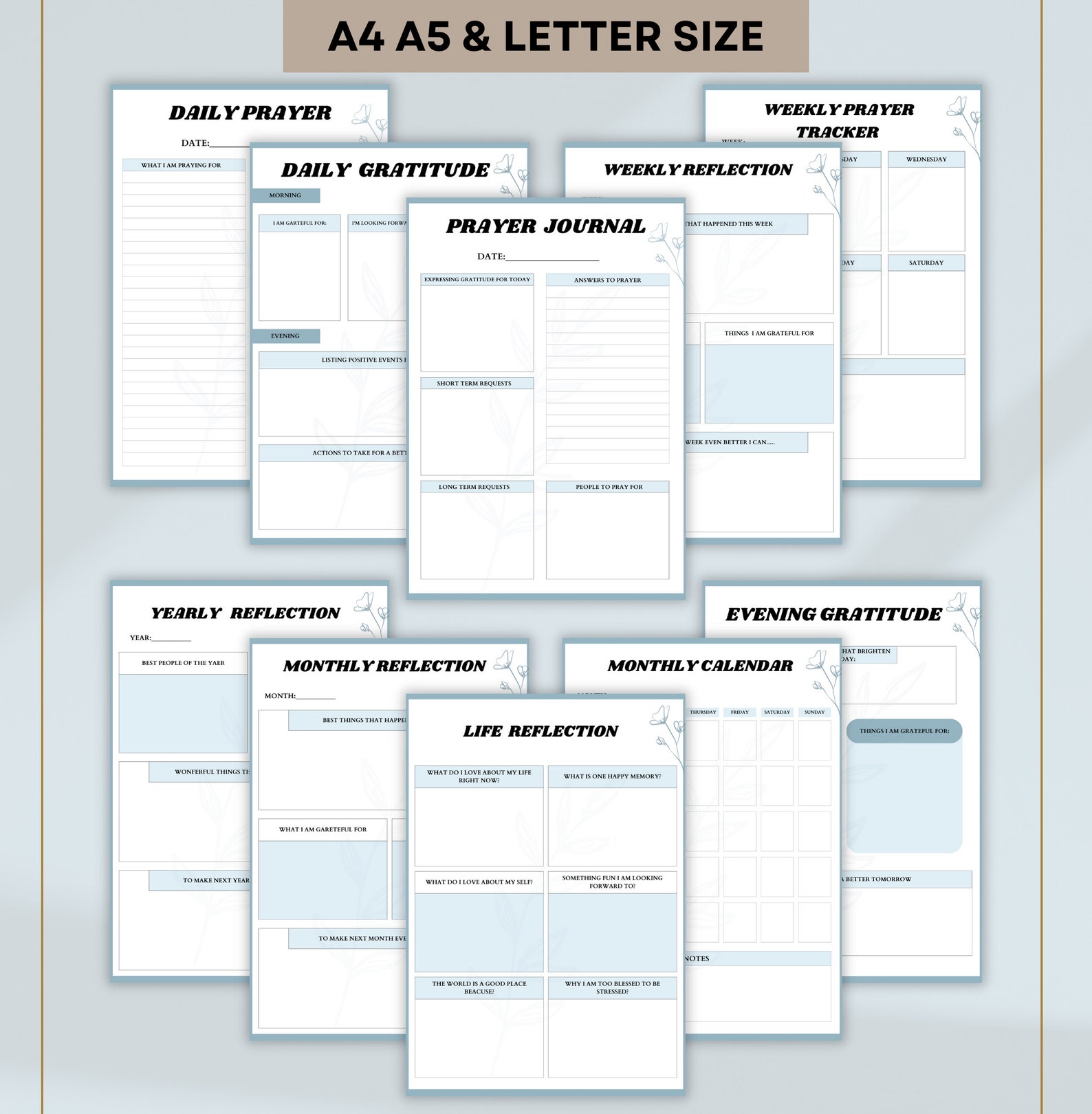 Prayer Journal | Bible Study | Gratitude Journal | Digital Download PDF ...