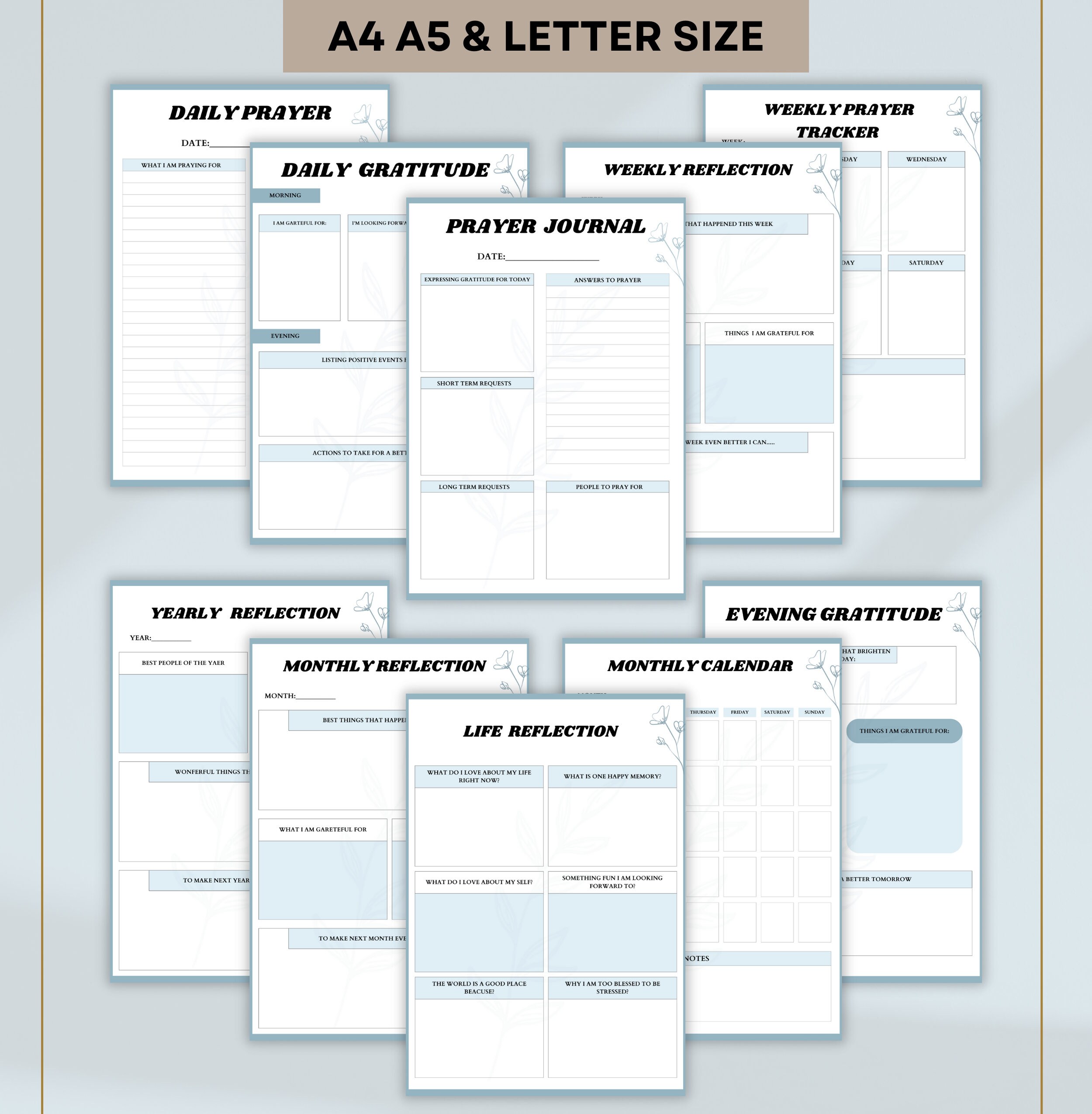 Prayer Journal | Bible Study | Gratitude Journal | Digital Download PDF ...