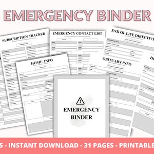 Notfallplaner zum 2020 ausdrucken, Life Ordner, was wäre wenn Ordner, nur für den Notfall, PDF