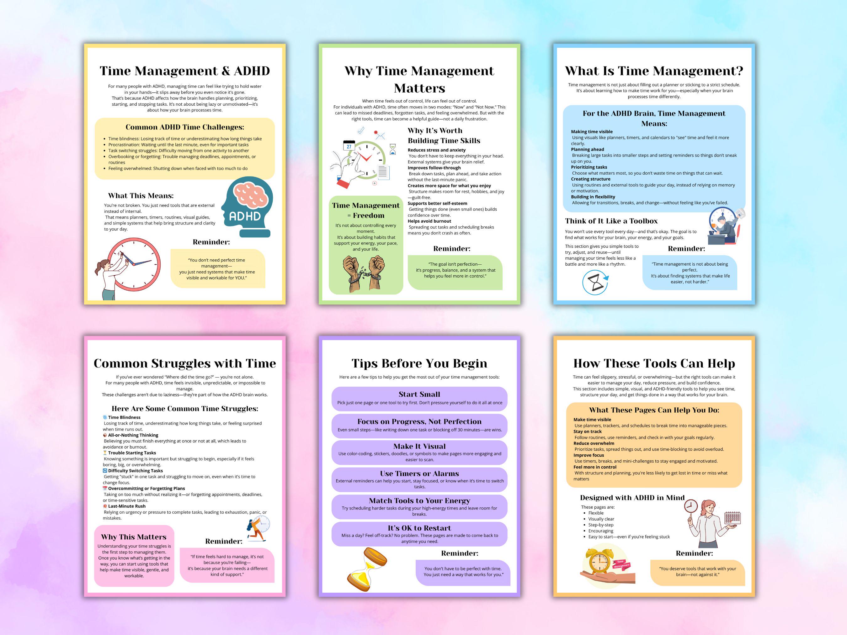 ADHD Time Management Worksheets | Printable Time Blocking Planner ...
