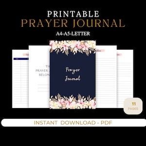 Gebedsdagboek | Bijbelstudie | Dankbaarheidsdagboek | Digitale planner | PDF | Afdrukbare planner voor dagelijks gebed | Gebedskaarten |Devotionele planner