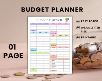 Budget Planner Printable | Editable Budget Tracker | Easy-to-Use Monthly Finance Organizer | Monthly Spending Tracker PDF | Digital Download