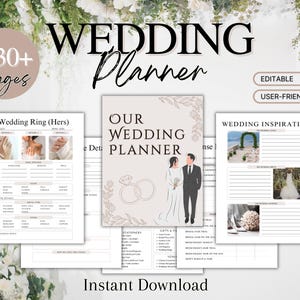 Wedding Planning Book | Printable Wedding Planner | Canva Wedding Planner Template Bundle | Wedding Itinerary | Wedding Planning Checklist