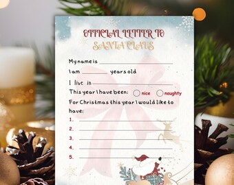 Redigerbart brev från jultomten och certifikatmall för snälla vänner, utskrivbart brev från jultomten, personlig Nordpolspost, direktnedladdning