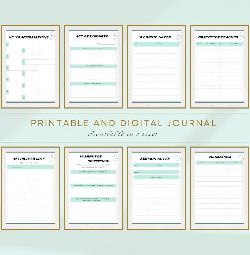 Prayer Journal | Bible Study | Gratitude Journal | Digital Planner ...