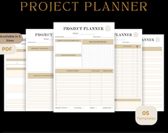Utskrivbar projektplanerare, projektspårare, produktivitetsplanerare, uppgiftsspårare, projektplanering, projektorganisatör, studentplanerare