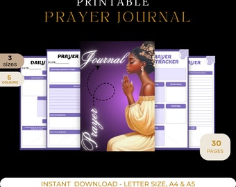 Prayer Journal Printable | Bible Study, Gratitude Prompts (PDF)